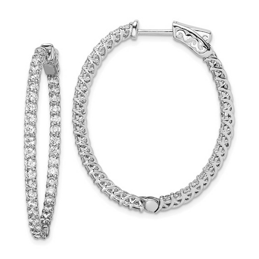 Sterling Silver CZ Hoops