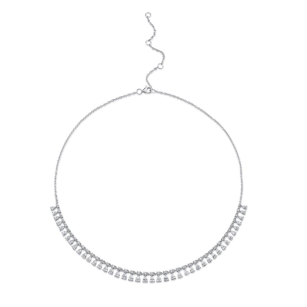 Shy 14Kw Diamond Drop Tennis Necklace