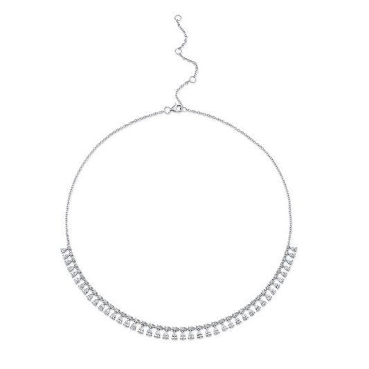 Shy 14Kw Diamond Drop Tennis Necklace