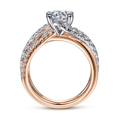 Gabriel Two Tone Free Form Diamond Semi Mount