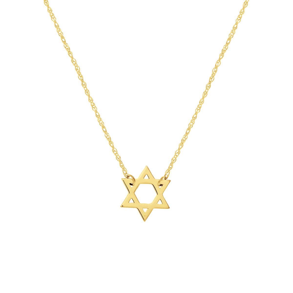 Rolland's Designs 14K Yellow Gold Star of David Necklace