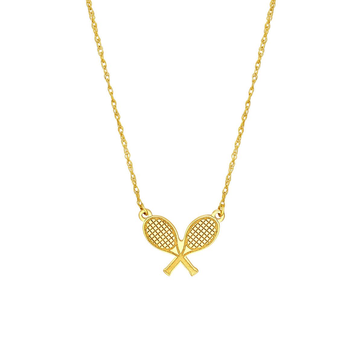 Rolland's Designs 14K Gold Tennis Racket Necklace