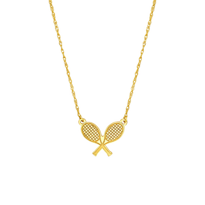 Rolland's Designs 14K Gold Tennis Racket Necklace