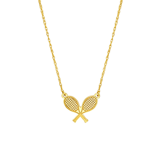 Rolland's Designs 14K Gold Tennis Racket Necklace