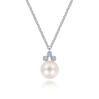 Gabriel 14K White Gold Pearl Pendant