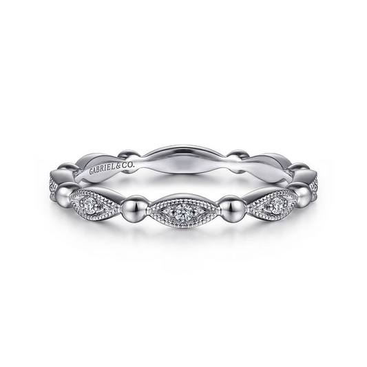 Gabriel 14Kw Diamond Marquise & Bujukan Bead Station Band
