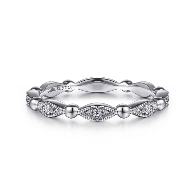 Gabriel 14Kw Diamond Marquise & Bujukan Bead Station Band