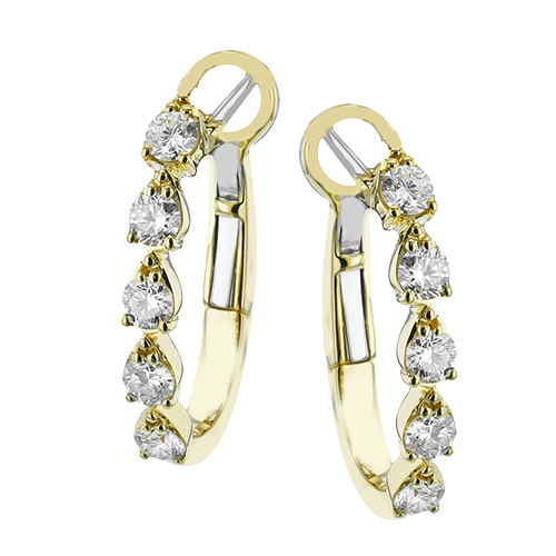 Simon G. 18Ky Diamond Oval Hoop Earrings