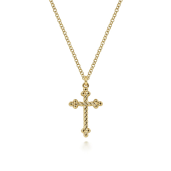 Gabriel Twisted Rope Cross Necklace