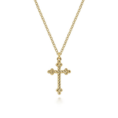Gabriel Twisted Rope Cross Necklace