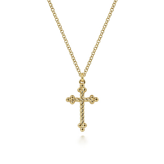 Gabriel Twisted Rope Cross Necklace