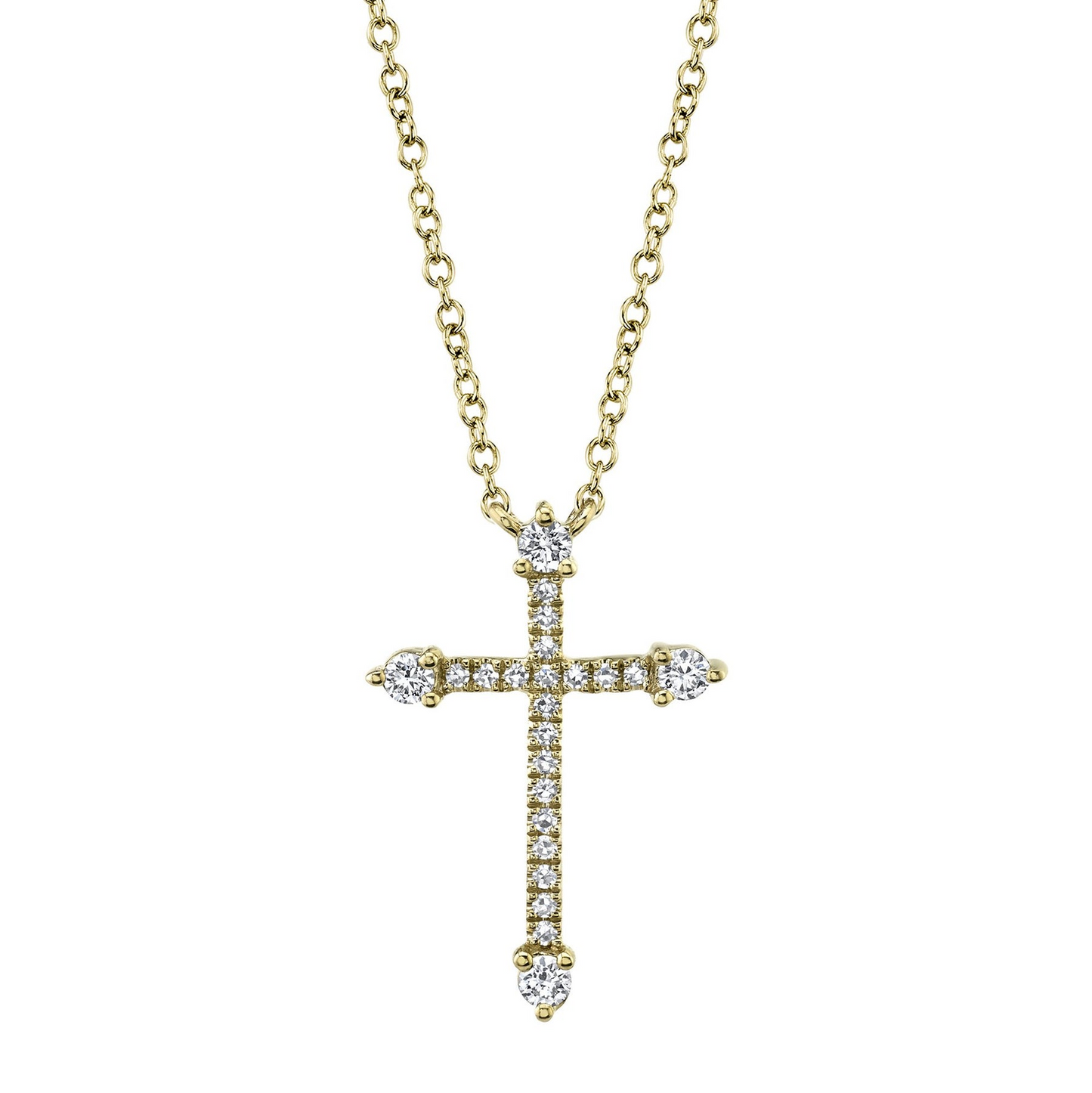 Shy 14Ky Diamond Cross Pendant