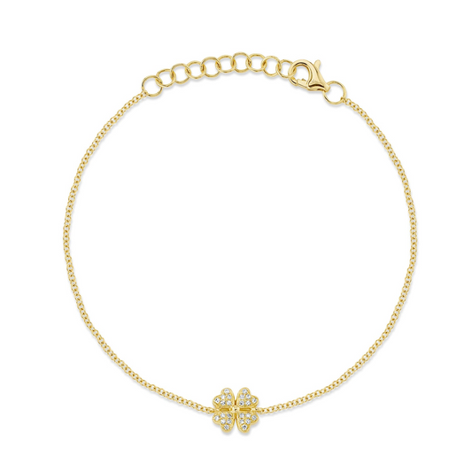 Shy 14Ky Diamond Clover Bracelet