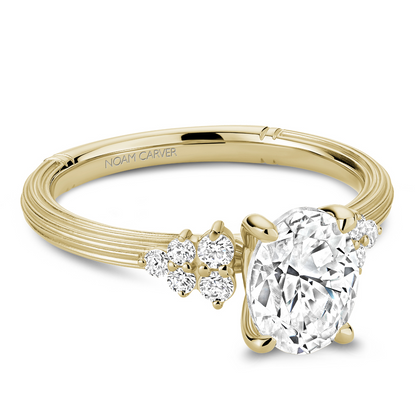 Noam Carver 14K Yellow Gold Diamond Textured ShankEngagement Ring