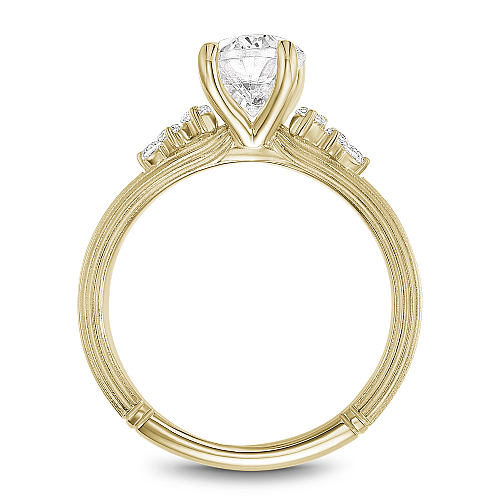 Noam Carver 14K Yellow Gold Diamond Textured ShankEngagement Ring