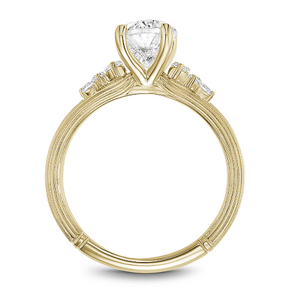 Noam Carver 14K Yellow Gold Diamond Textured ShankEngagement Ring