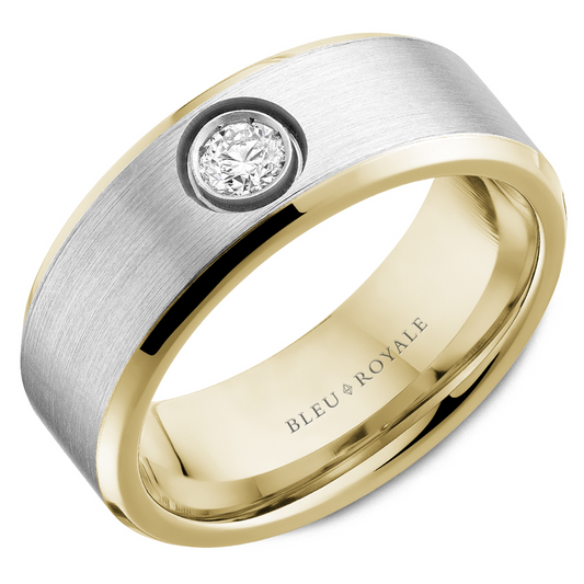 14K Gold Two-Tone Diamond Band