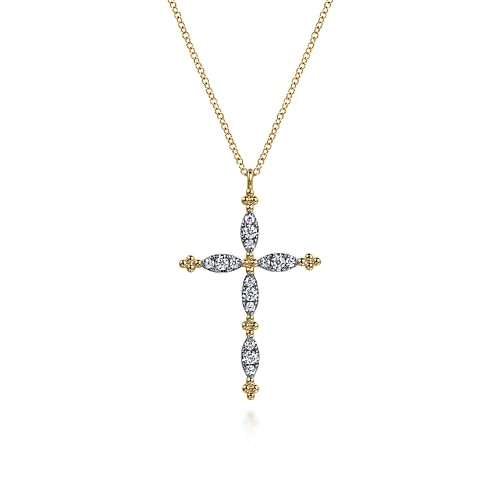 Gabriel & Co. Bujukan Diamond Cross Pendant Necklace
