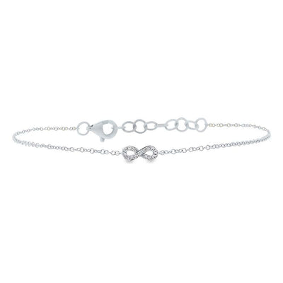 Shy Creation White Gold Diamond Infinity Bracelet