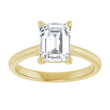 Lab Grown Diamond Emerald Solitare Engagement Ring