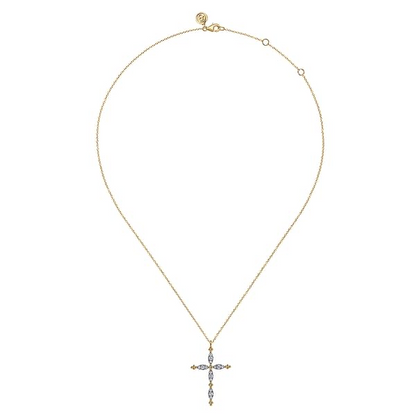 Gabriel & Co. Bujukan Diamond Cross Pendant Necklace