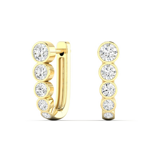 Everlee 14K Gold Diamond Hoop Earrings