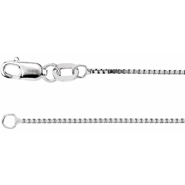 14K White Gold 0.8Mm Box Chain
