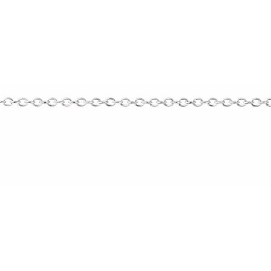14K White Gold 0.6Mm Cable Link Diamond Cut Chain