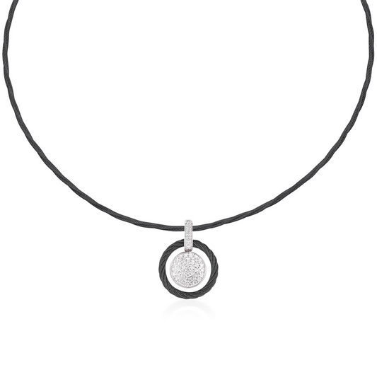 Alor Black Cable Diamond Necklace