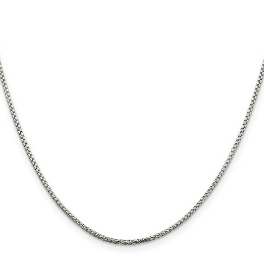 Sterling Silver 18" Round Box Chain