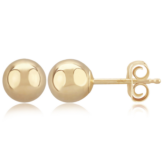 6mm Gold Ball Earrings