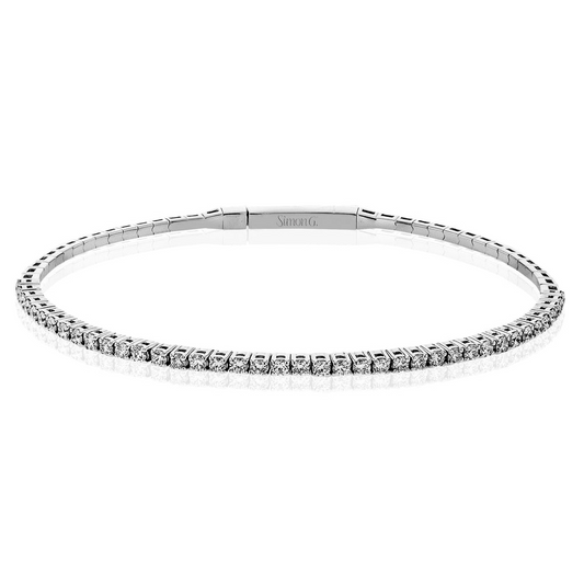 Simon G. 18K White Gold Diamond Bracelet with Flex Band