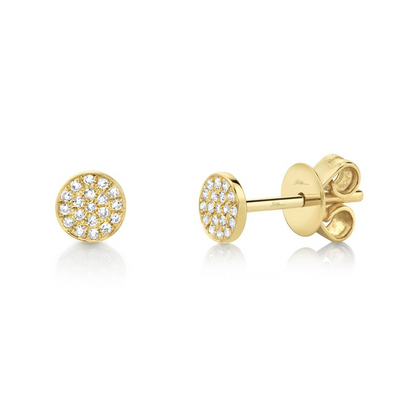 Shy Creation Diamond Pave Stud Earrings