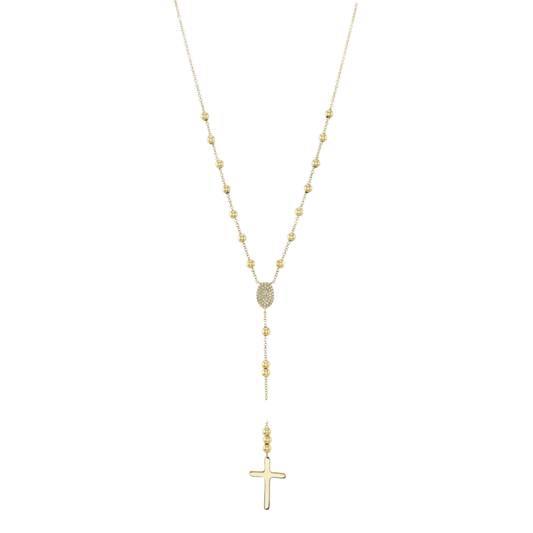 Shy Creation Diamond Cross Lariat Necklace