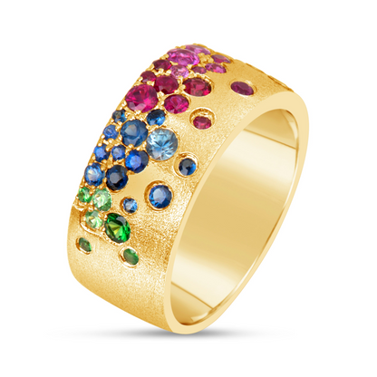 Dilamani Rainbow Sapphire & Tsavorite Band
