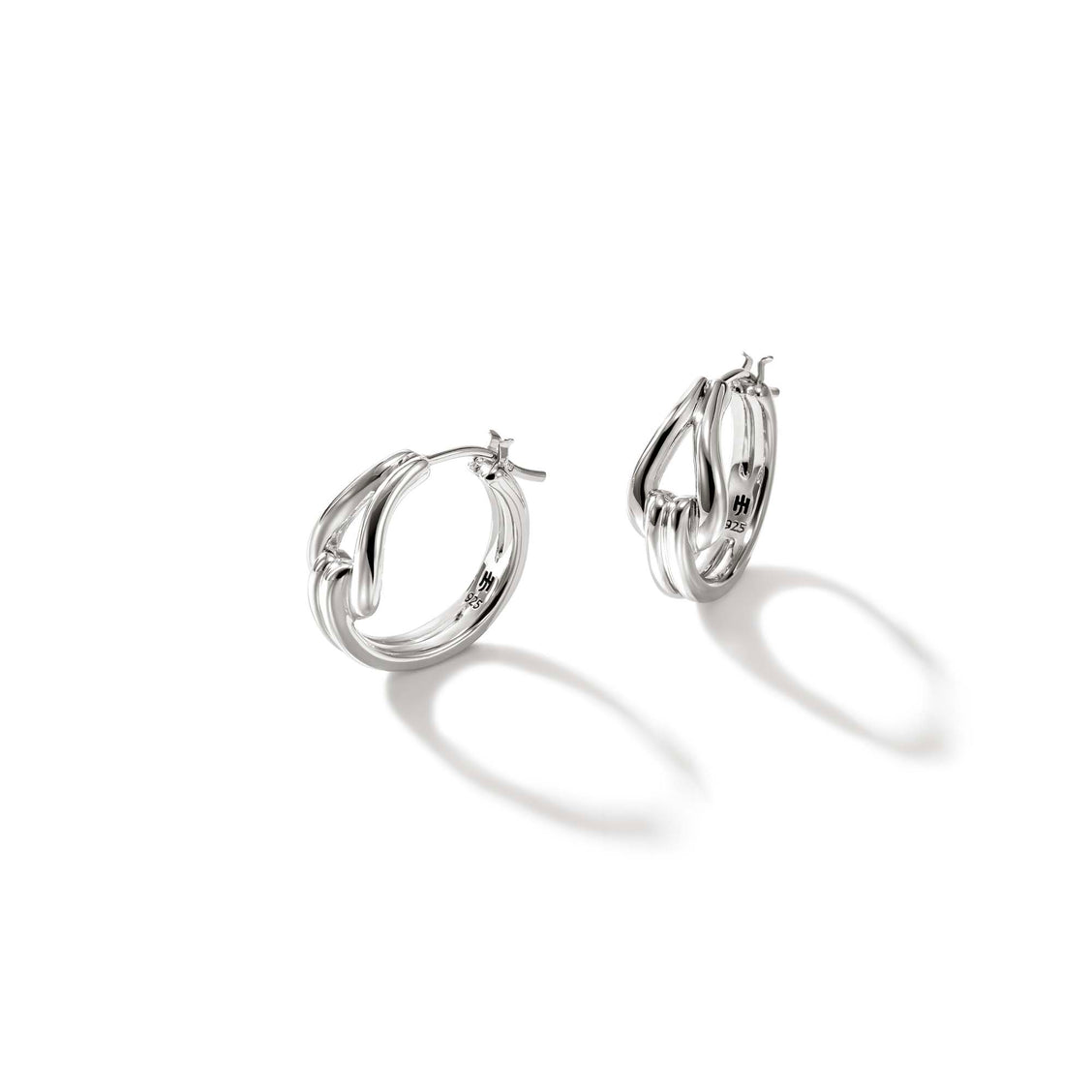 John Hardy Silver Surf Huggie Earrings