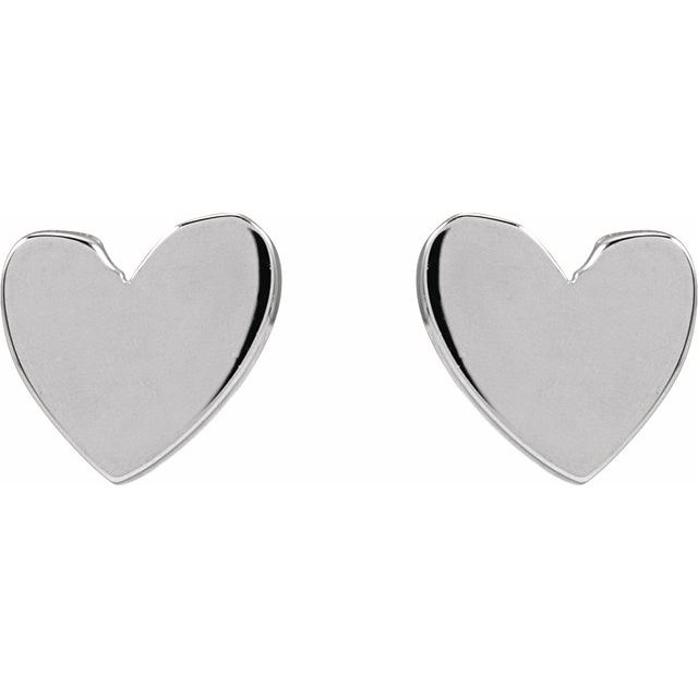Rolland's Designs 14K White Gold Heart Earrings