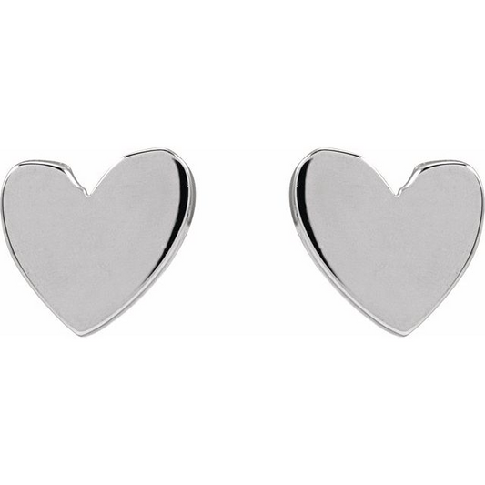 Rolland's Designs 14K White Gold Heart Earrings