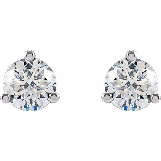 14K White Gold Diamond Stud Earrings -0.72cts