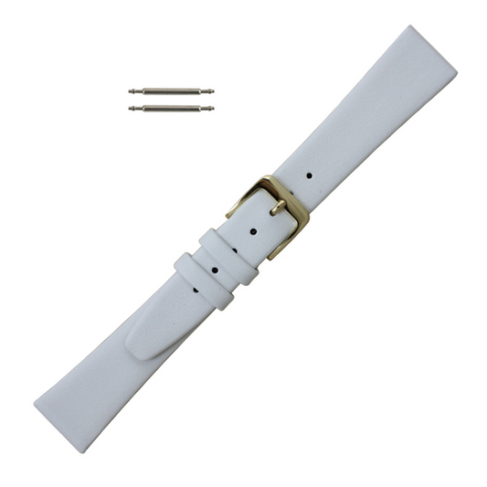 13Mm Genuine Calfskin White Watch Strap