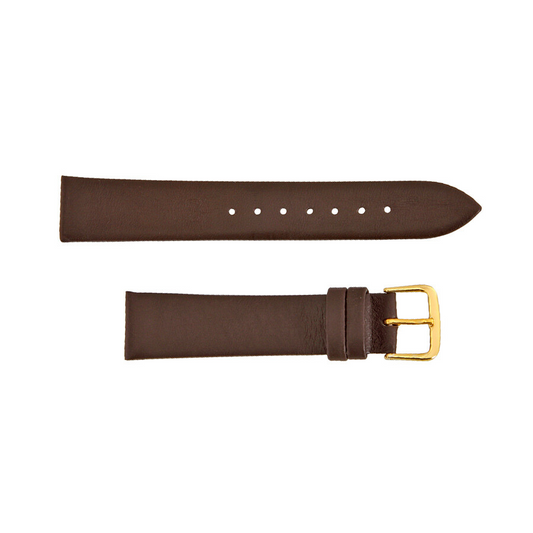 16Mm Genuine Calkskin Brown Watch Band