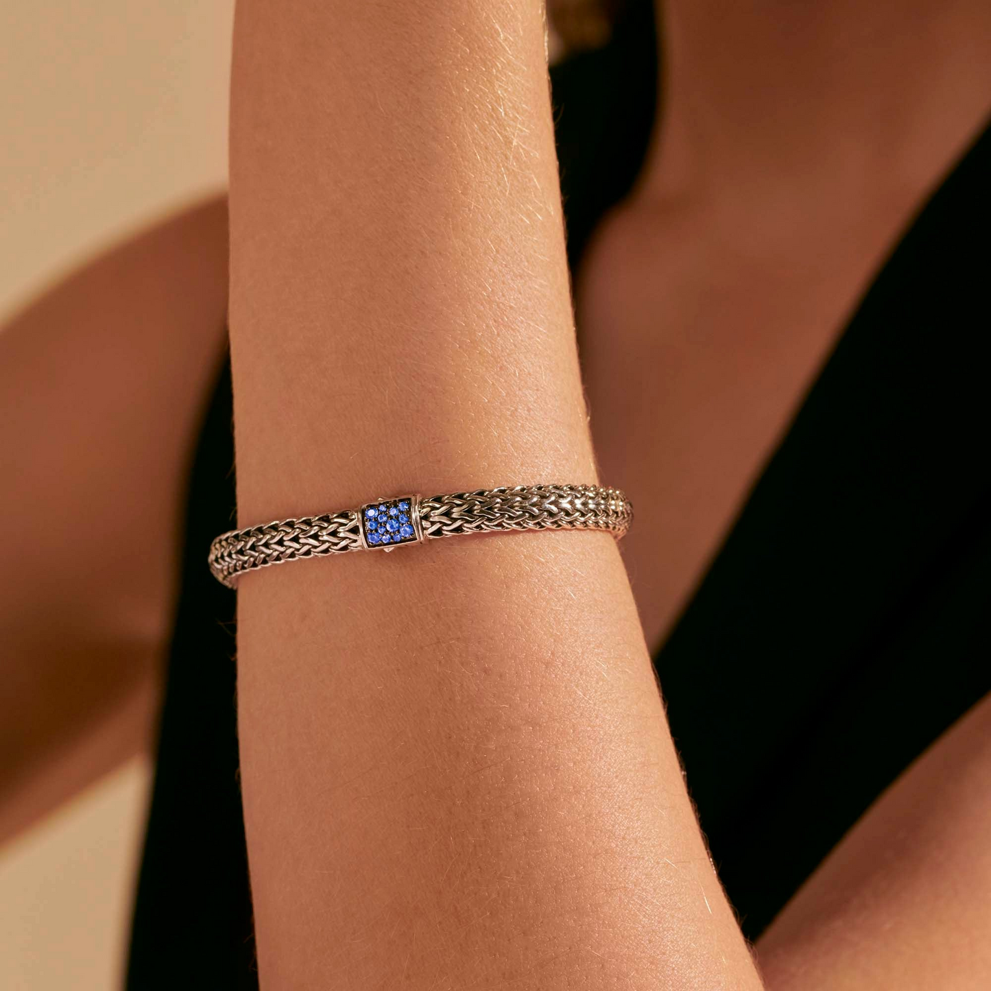 John Hardy Blue Sapphire Reversible Classic Chain Bracelet