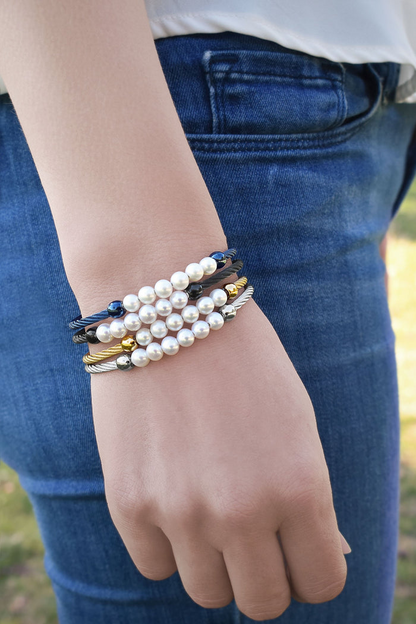Alor Freshwater Pearl Cable Wire Bracelet