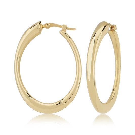 Carla 14k Gold Oval Hoops