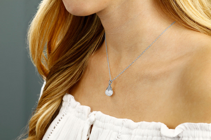 Rolland's Design 14K White Gold Opal Necklace
