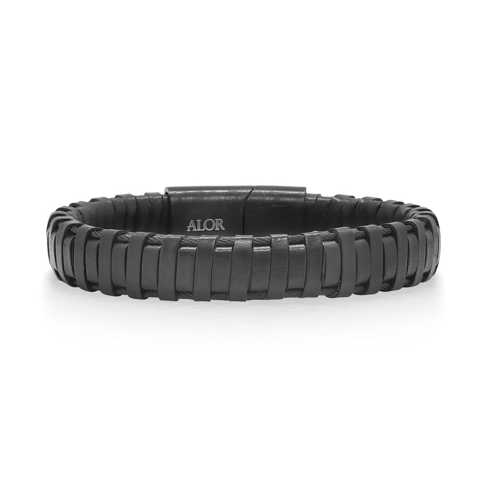 Alor Braided Leather Cable Bracelet