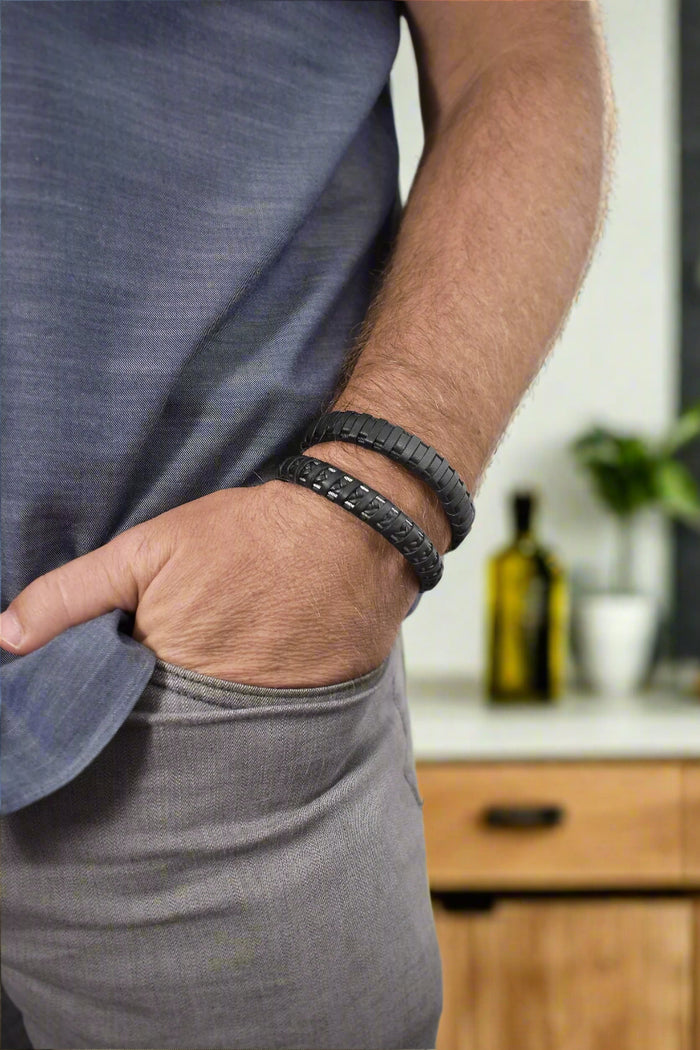 Alor Braided Leather Cable Bracelet