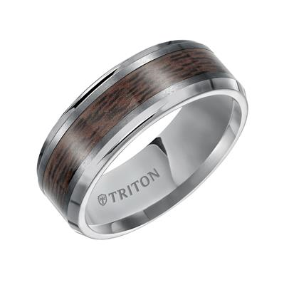 Rolland's Designs Tungsten Carbide Wood Wedding Band