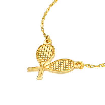 Rolland's Designs 14K Gold Tennis Racket Necklace