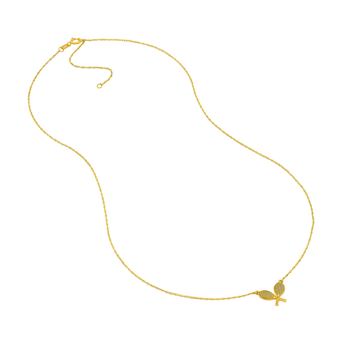Rolland's Designs 14K Gold Tennis Racket Necklace